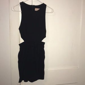 Black romper with cutout sides